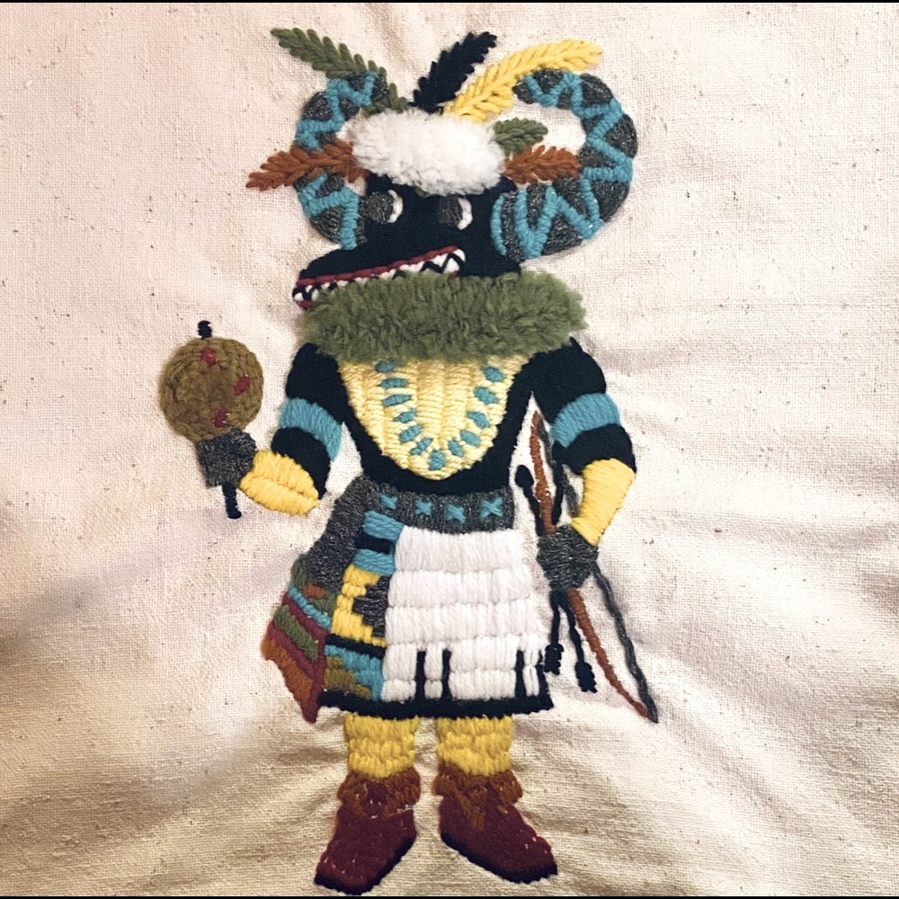 Handmade Hopi Kachina Pillow Cover